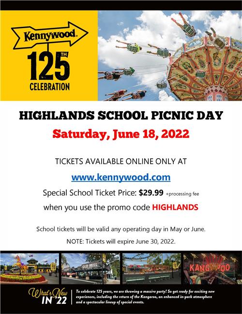 Kennywood School Picnic Tickets Available Online